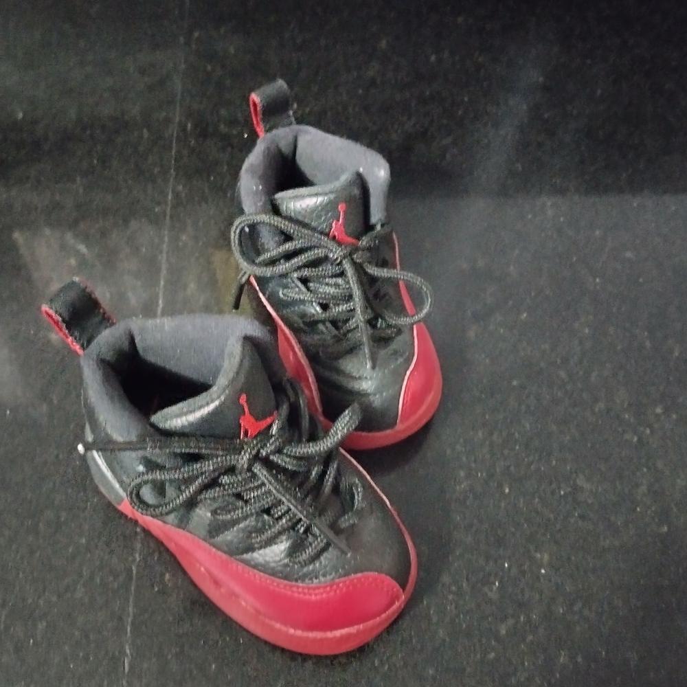 Kids Black and Red Jordan Sneakers
